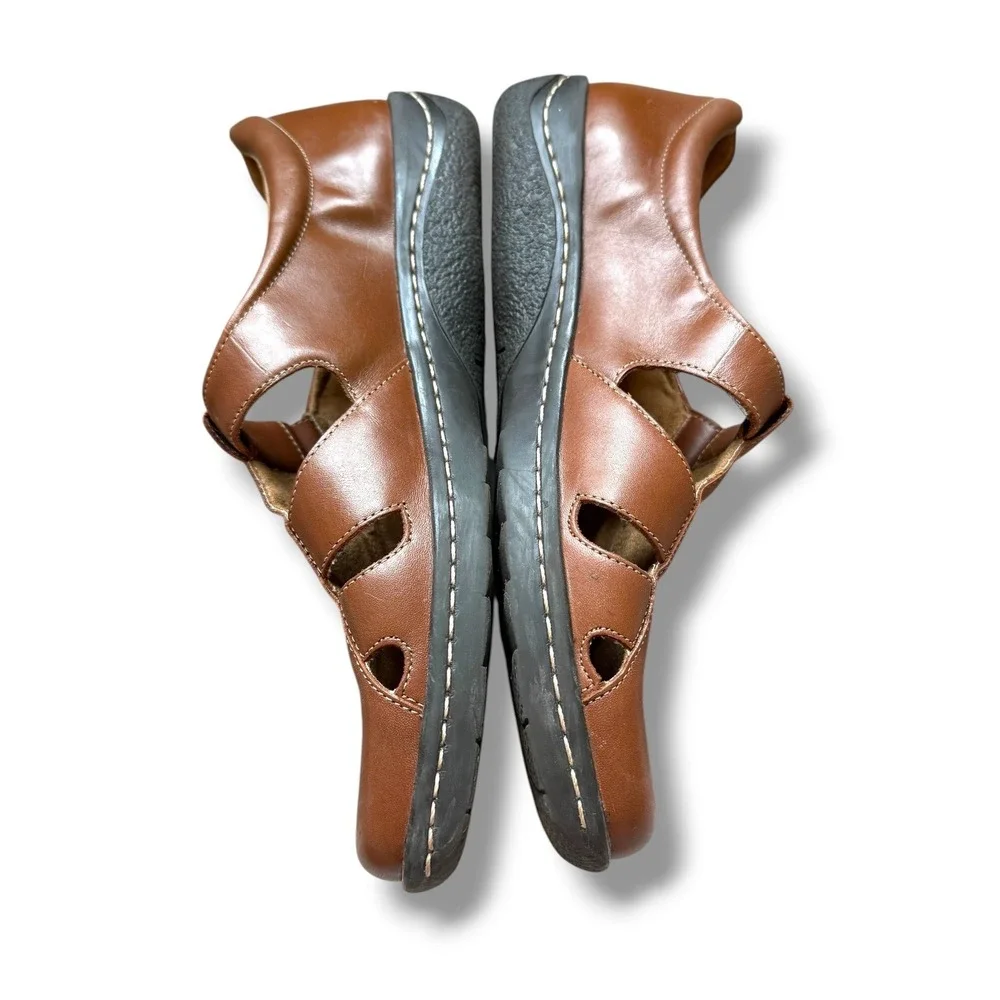 Naturalizer Fisherman Shoes Womens 7.5 Brown Leather Comfort Flats Mary Jane